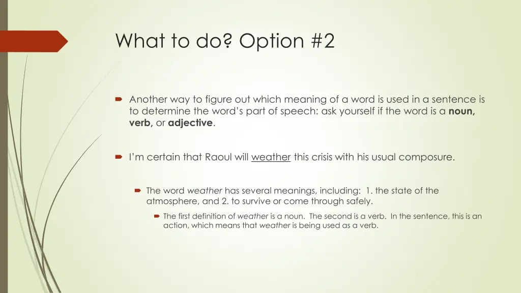 what to do option 2