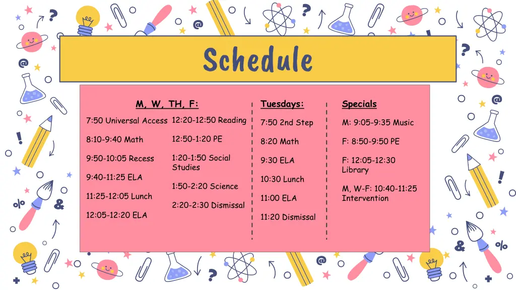 schedule