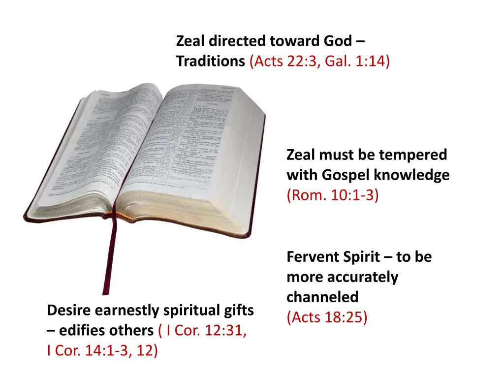 zeal directed toward god traditions acts