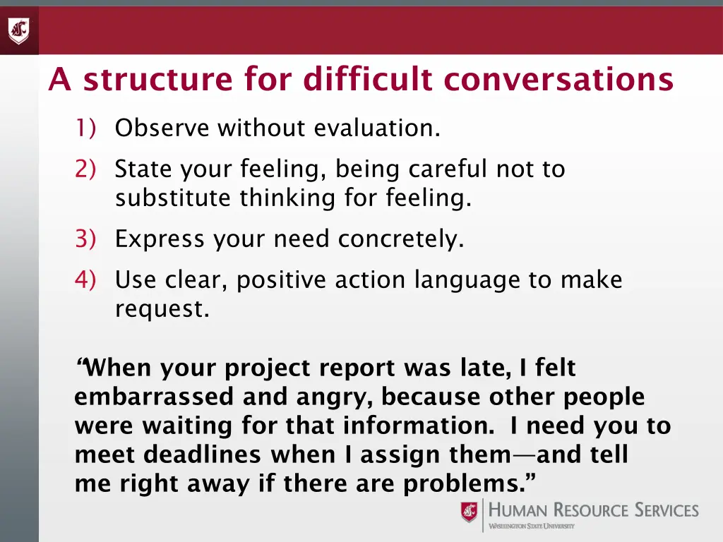 a structure for difficult conversations