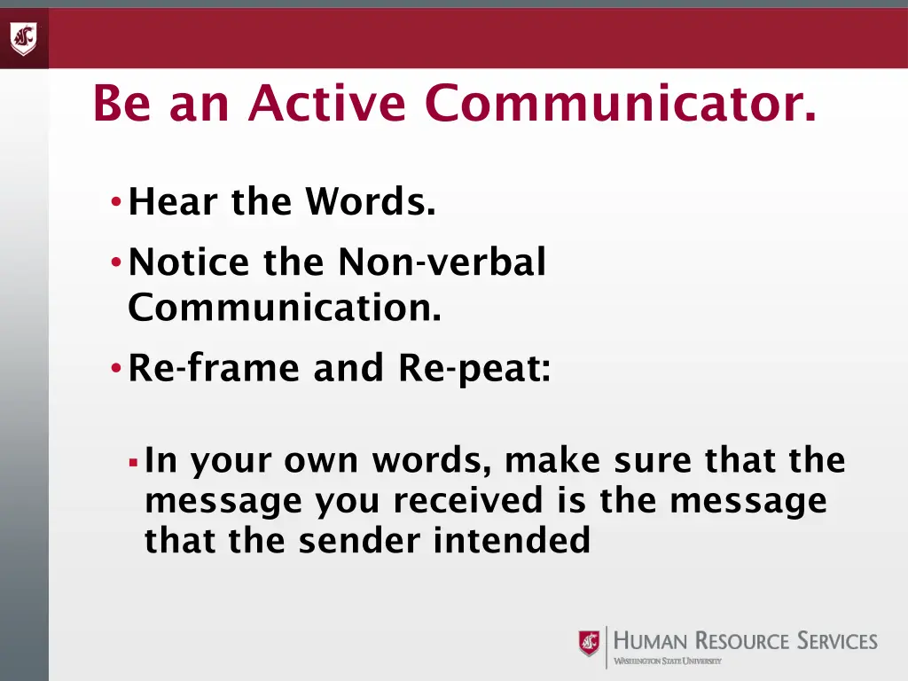 be an active communicator