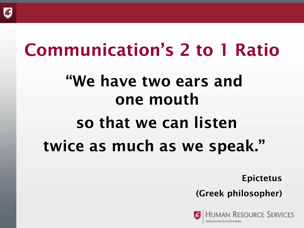 communication s 2 to 1 ratio