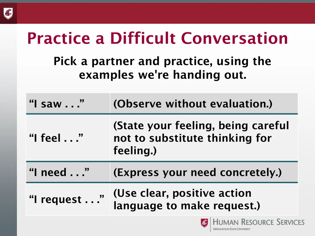 practice a difficult conversation