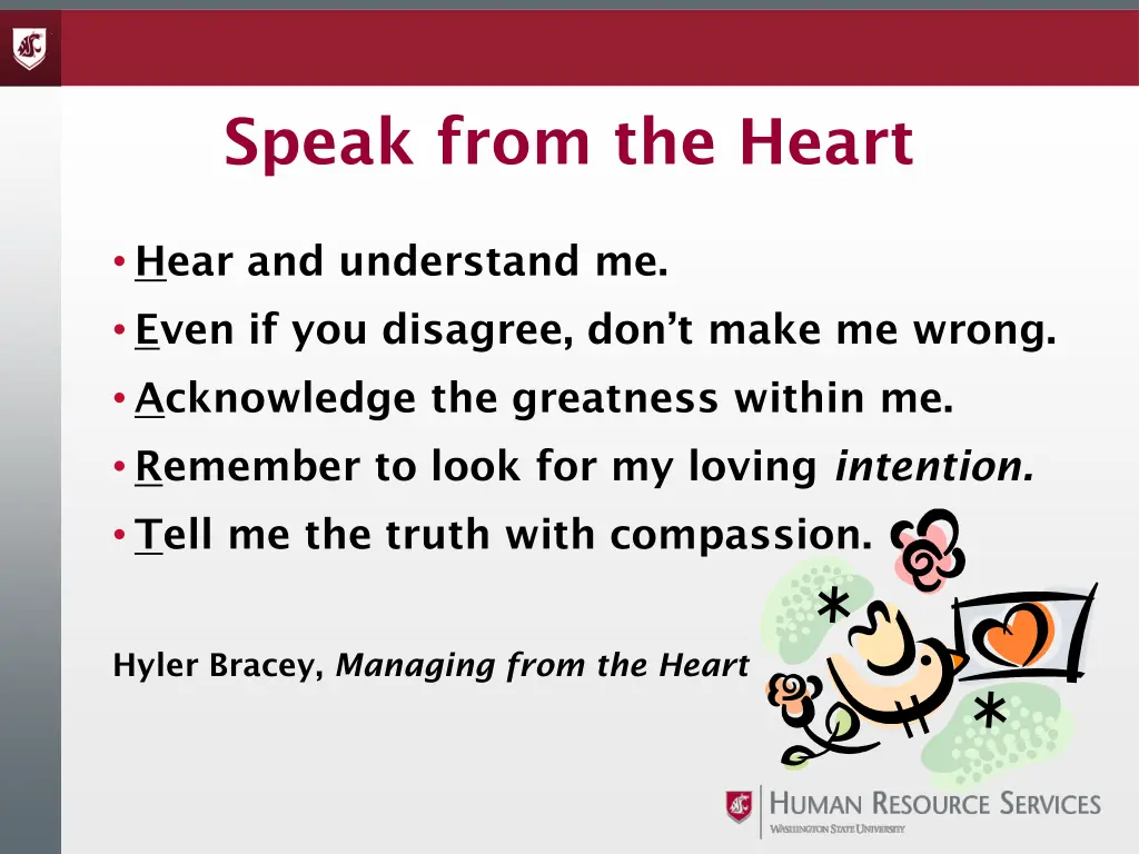 speak from the heart