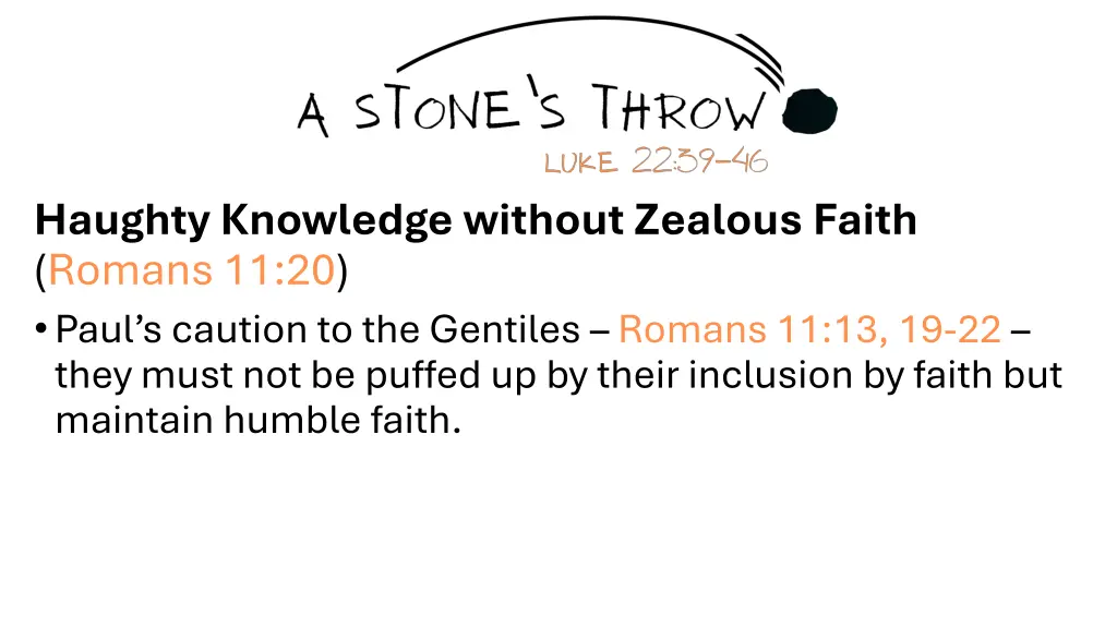 haughty knowledge without zealous faith romans