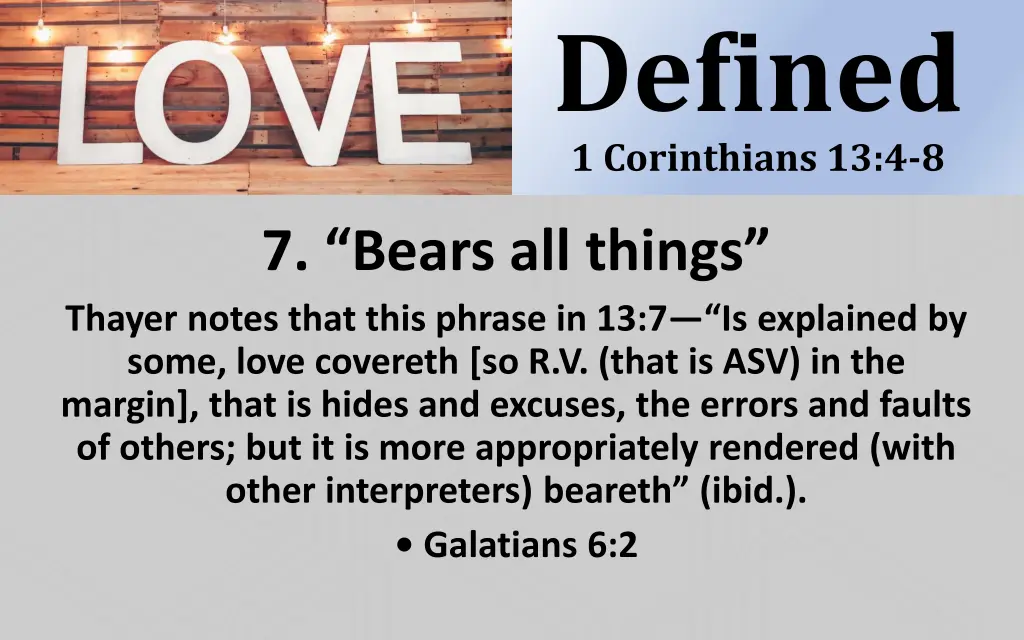 defined 1 corinthians 13 4 8 22