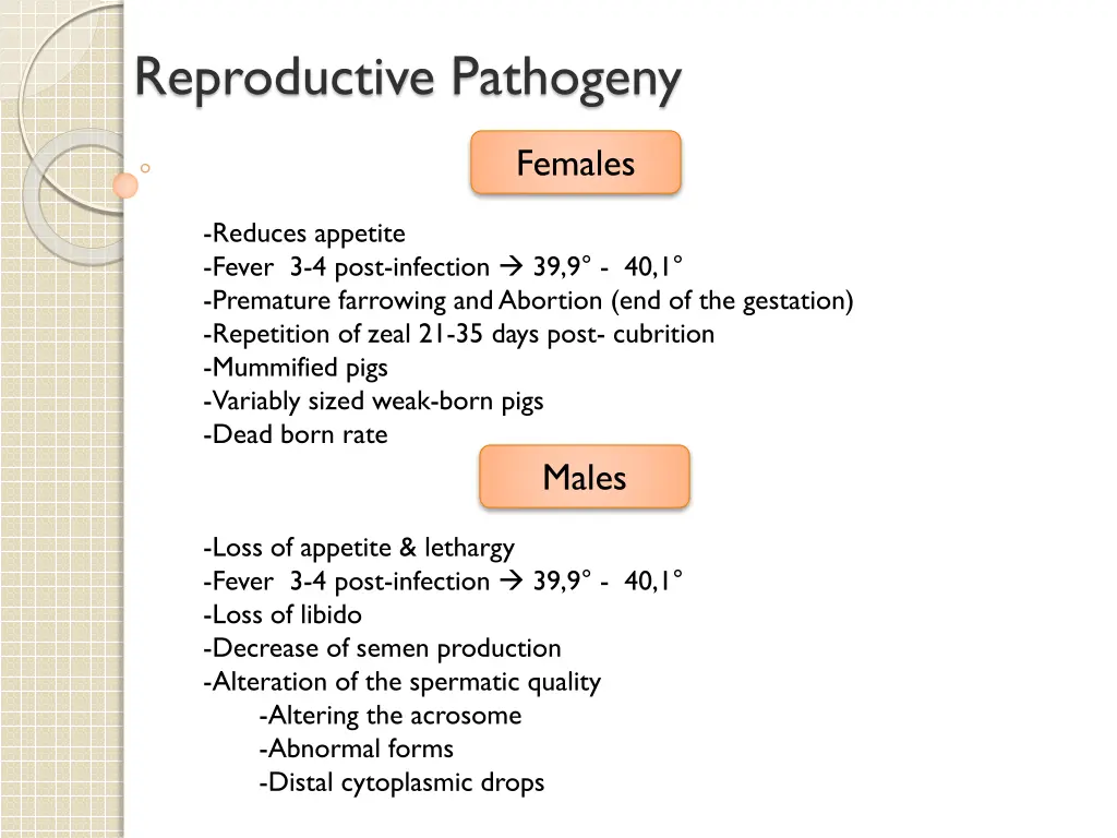 reproductive pathogeny