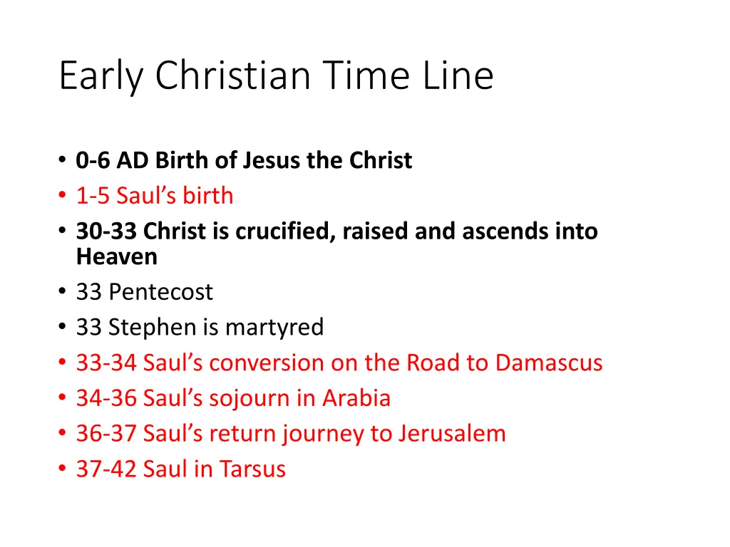 early christian time line