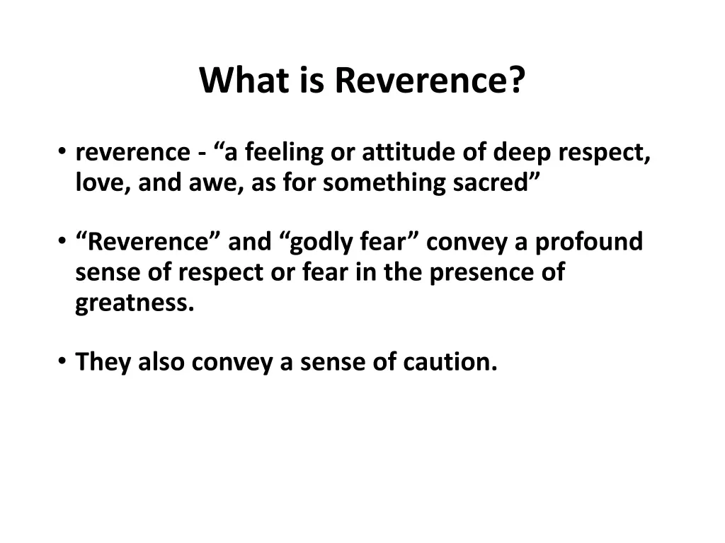 what is reverence