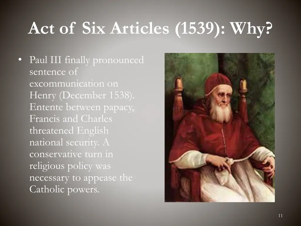 act of six articles 1539 why 1