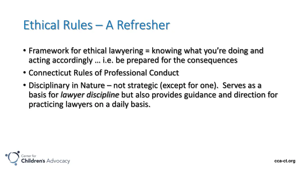 ethical rules a refresher