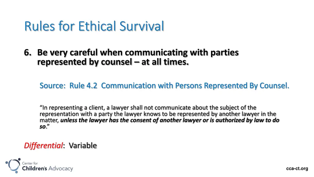 rules for ethical survival 5