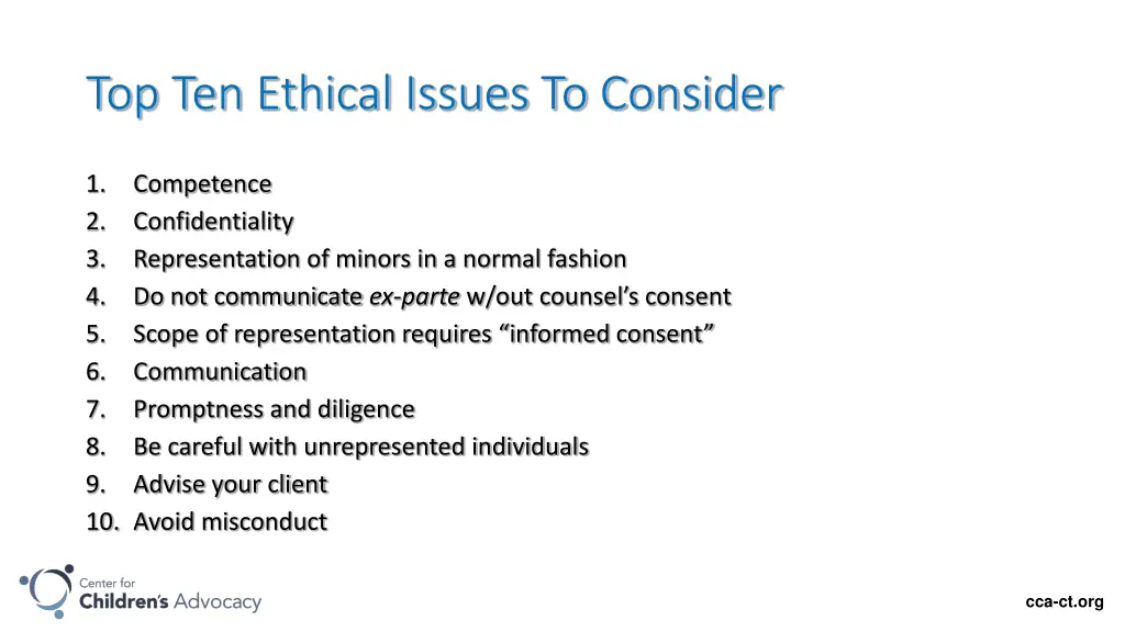 top ten ethical issues to consider