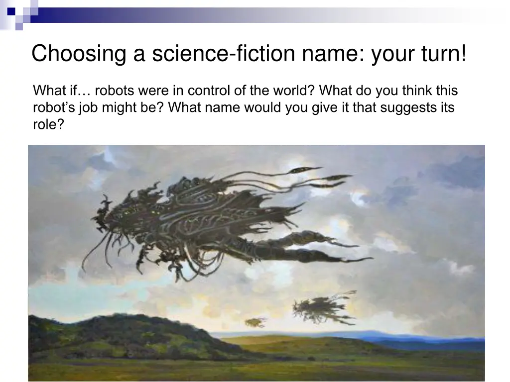 choosing a science fiction name your turn