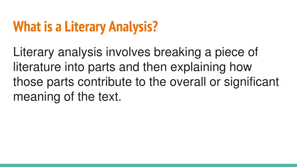 what is a literary analysis