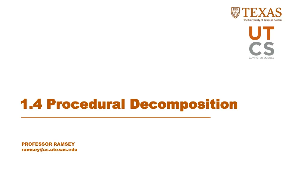 1 4 procedural decomposition 1 4 procedural