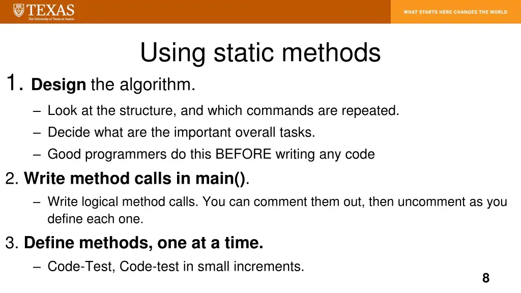 using static methods