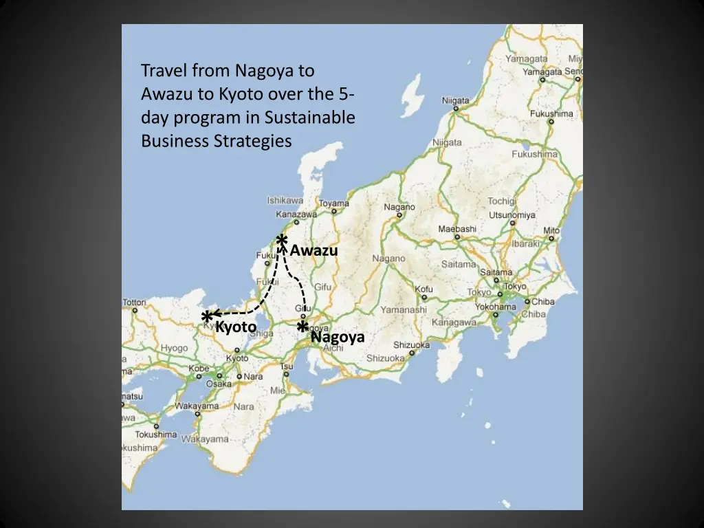 travel from nagoya to awazu to kyoto over