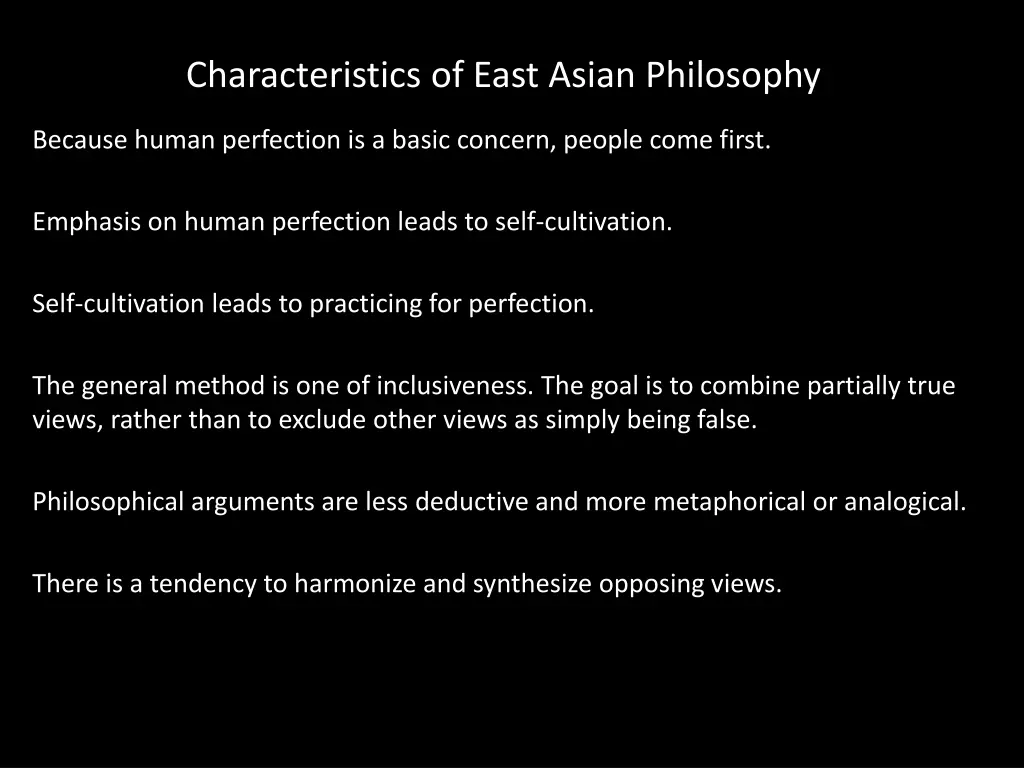 characteristics of east asian philosophy 1