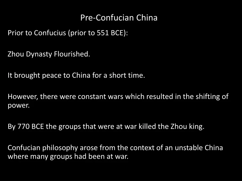 pre confucian china