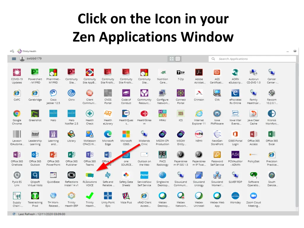 click on the icon in your zen applications window