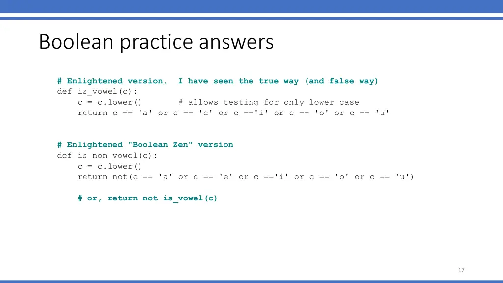 boolean practice answers