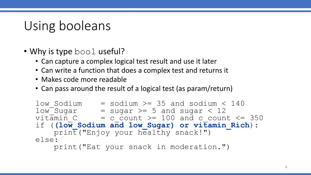 using booleans