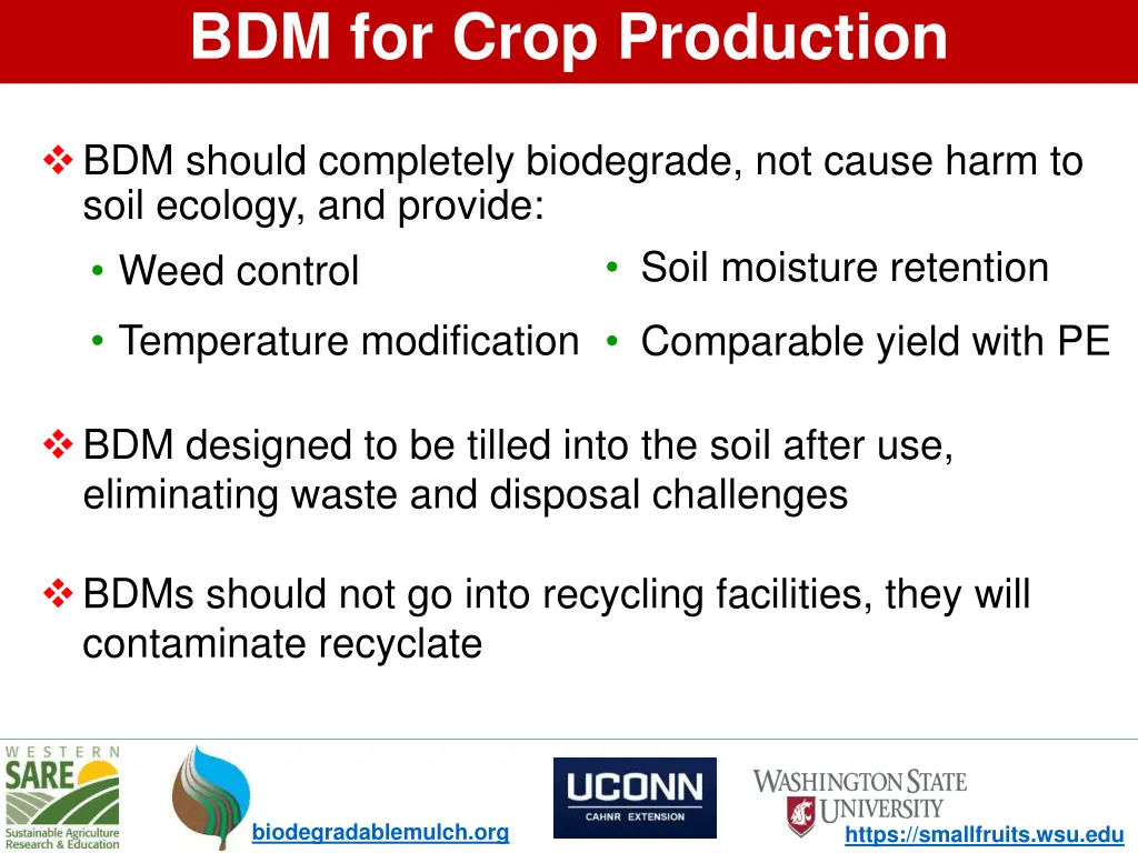 bdm for crop production