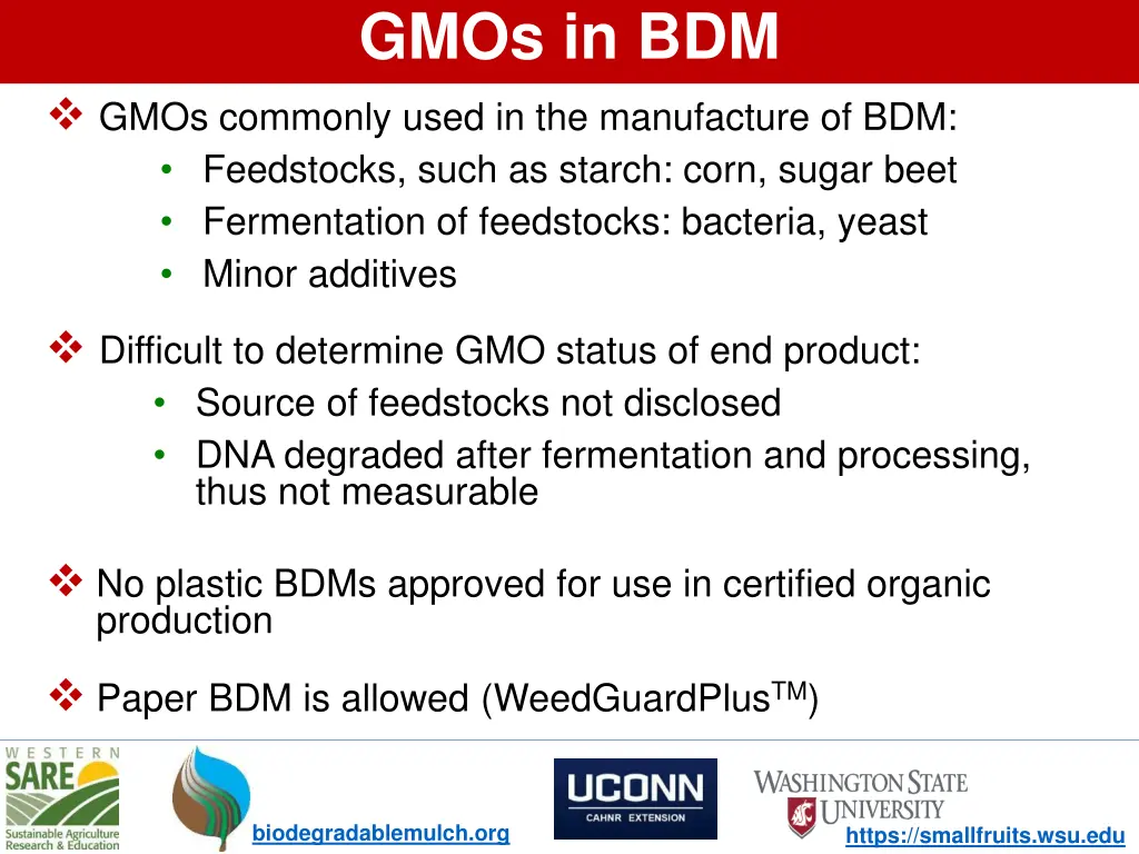 gmos in bdm