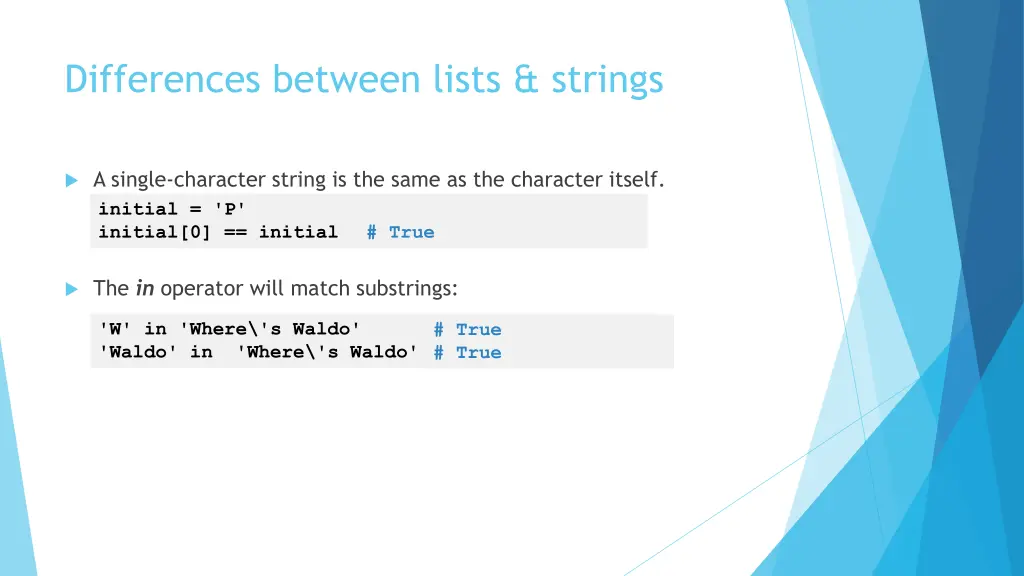 differences between lists strings