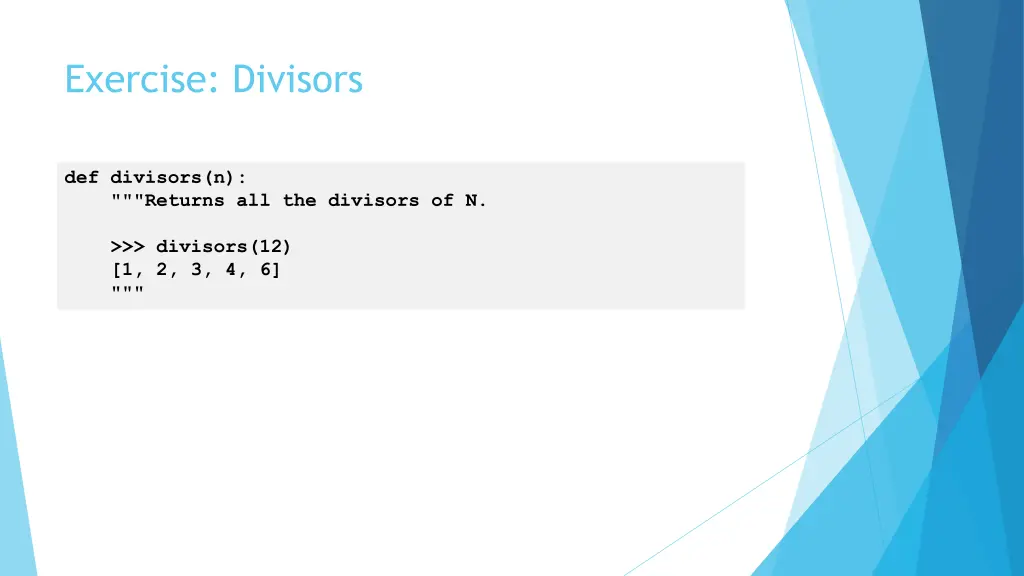 exercise divisors