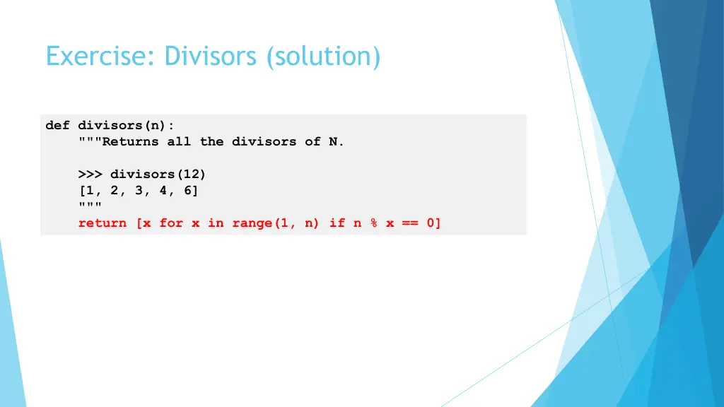 exercise divisors solution