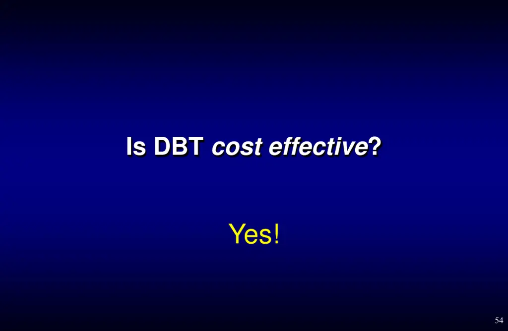 is dbt cost effective 1