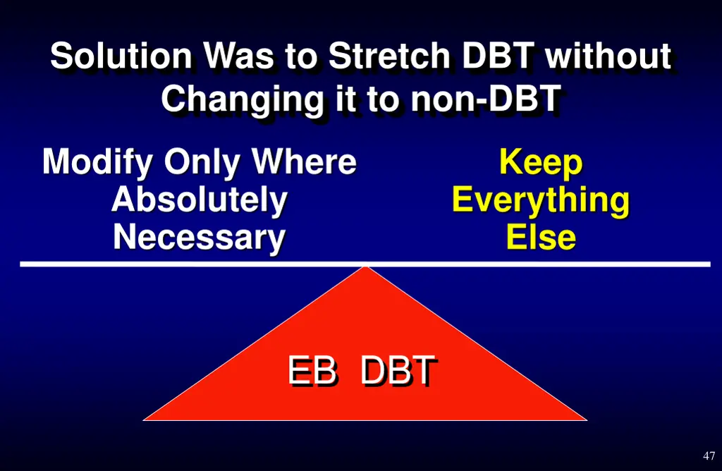 solution was to stretch dbt without changing