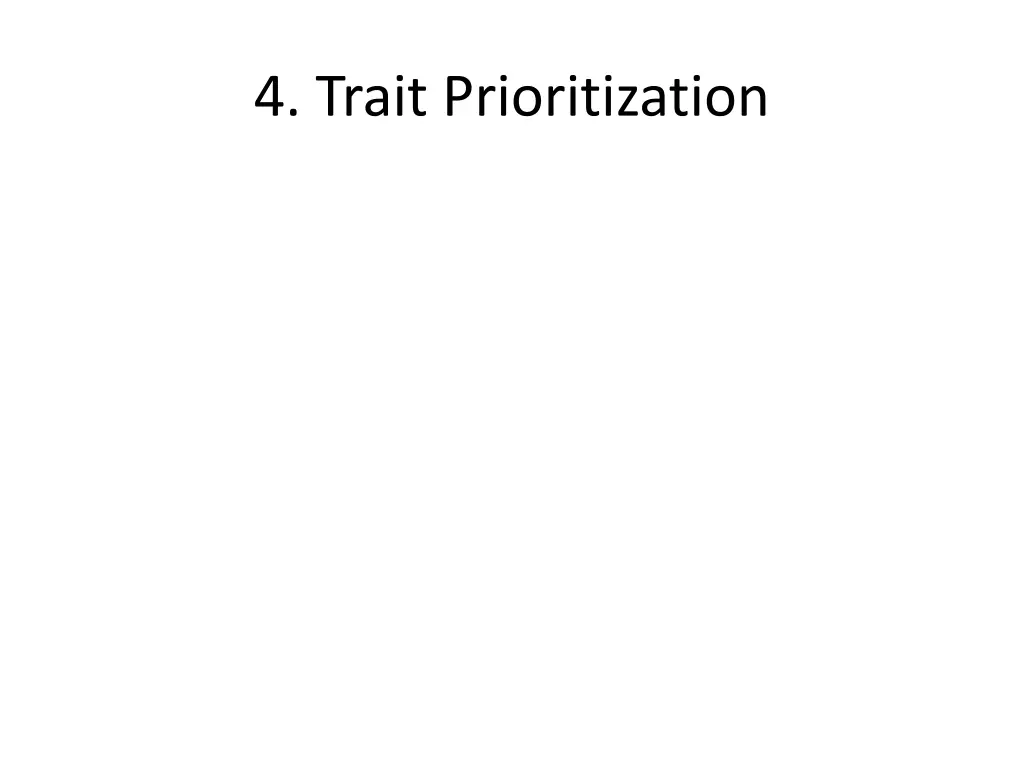 4 trait prioritization