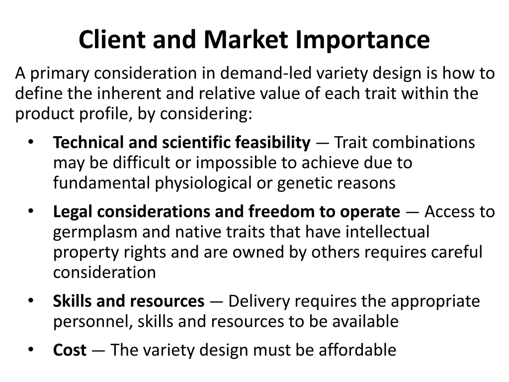 client and market importance 1