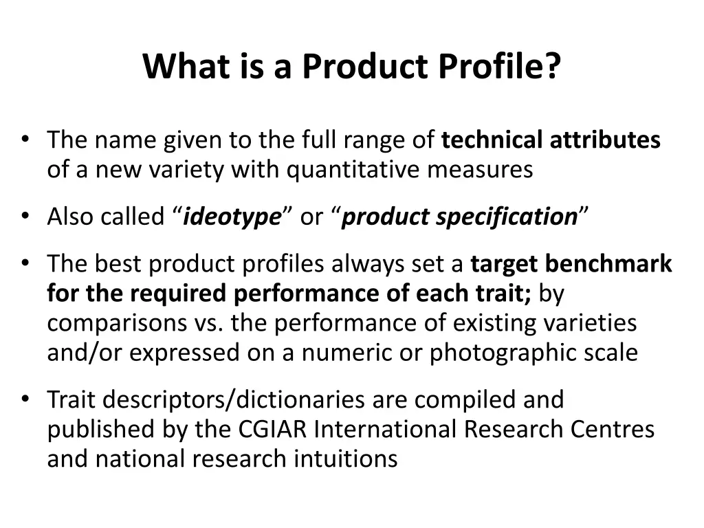 what is a product profile