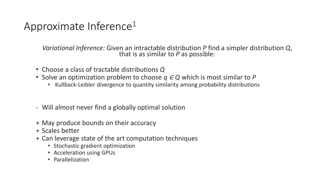 approximate inference 1 1