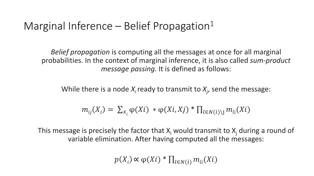 marginal inference belief propagation 1 5