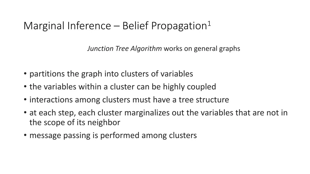 marginal inference belief propagation 1 7