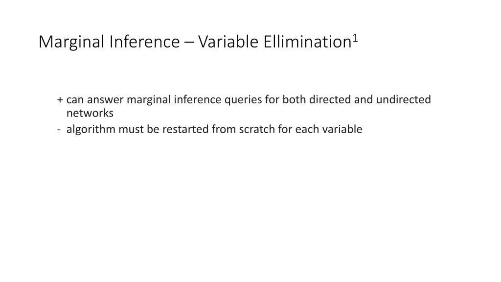 marginal inference variable ellimination 1 3