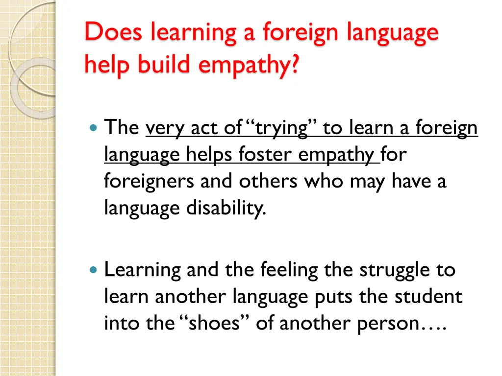 does learning a foreign language help build