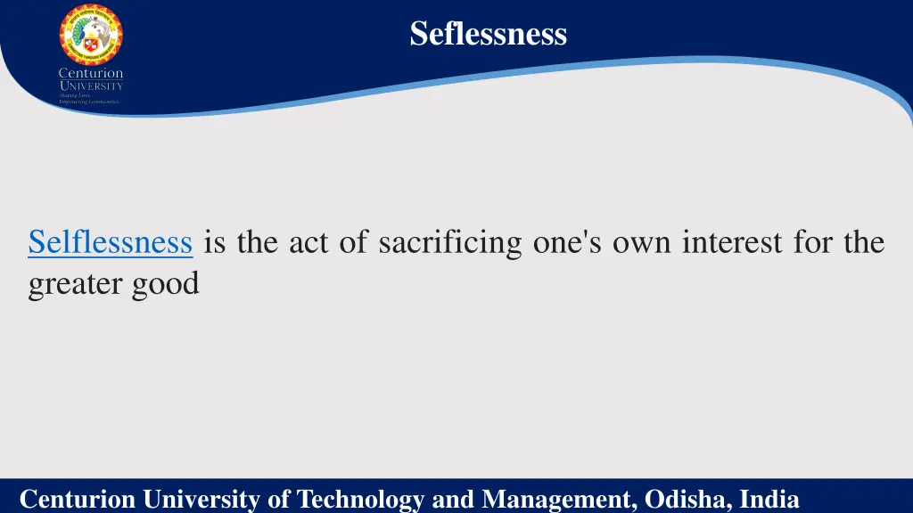 seflessness