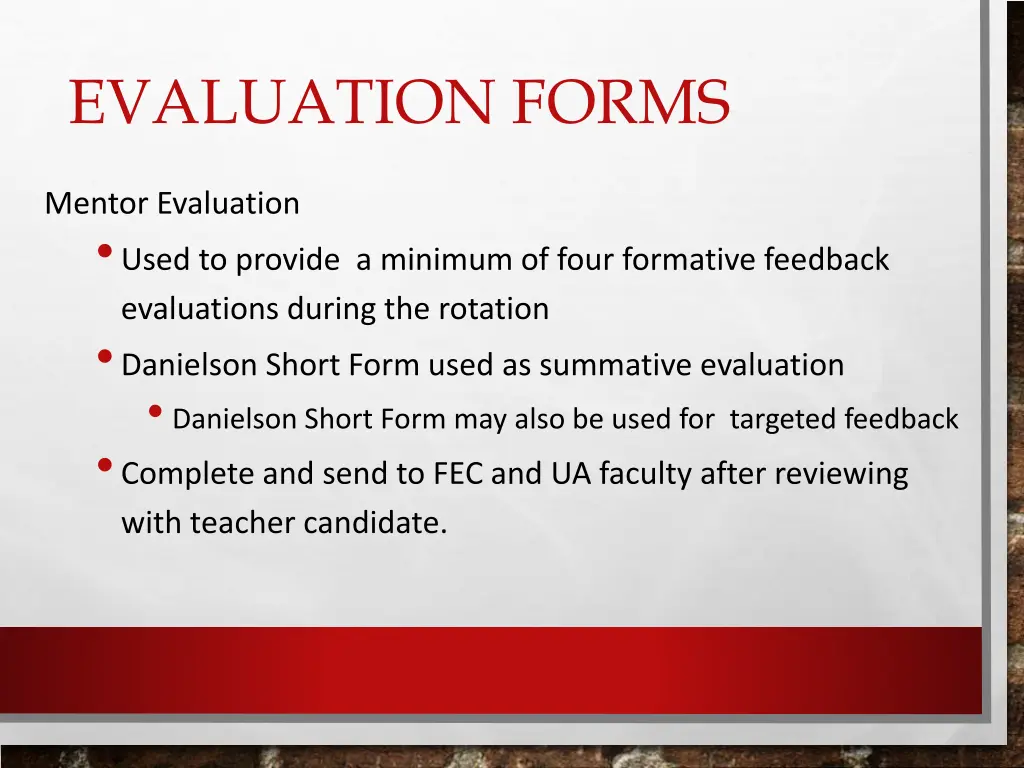 evaluation forms