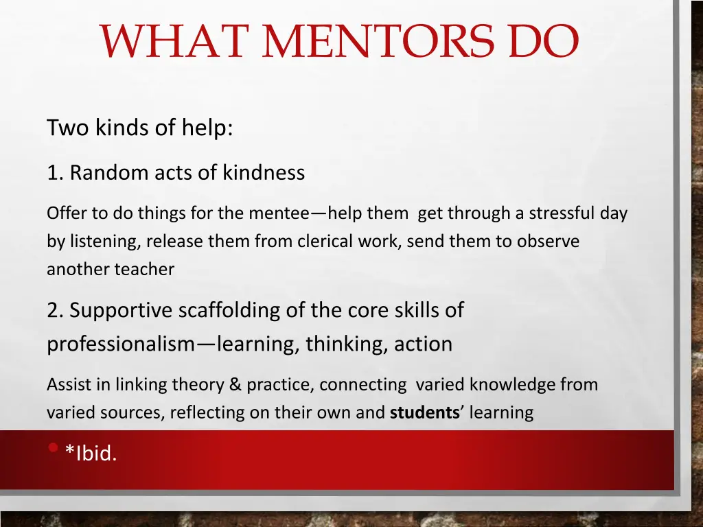 what mentors do