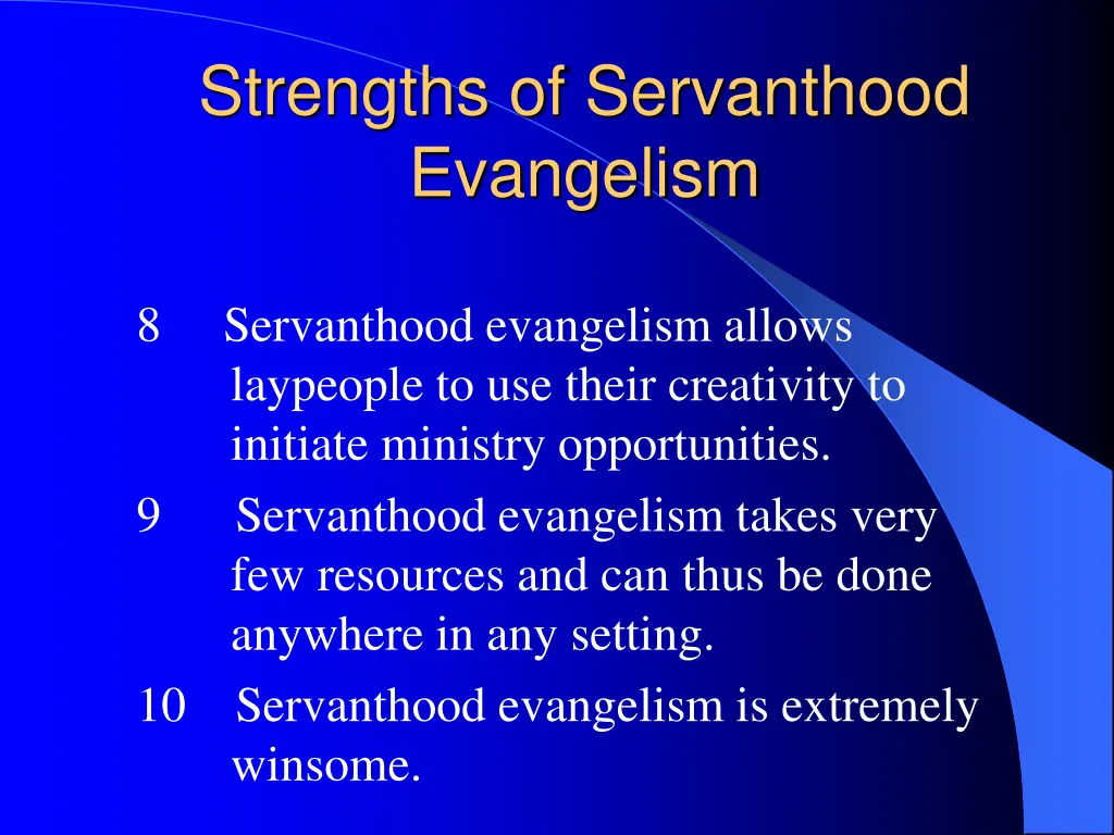 strengths of servanthood evangelism 2