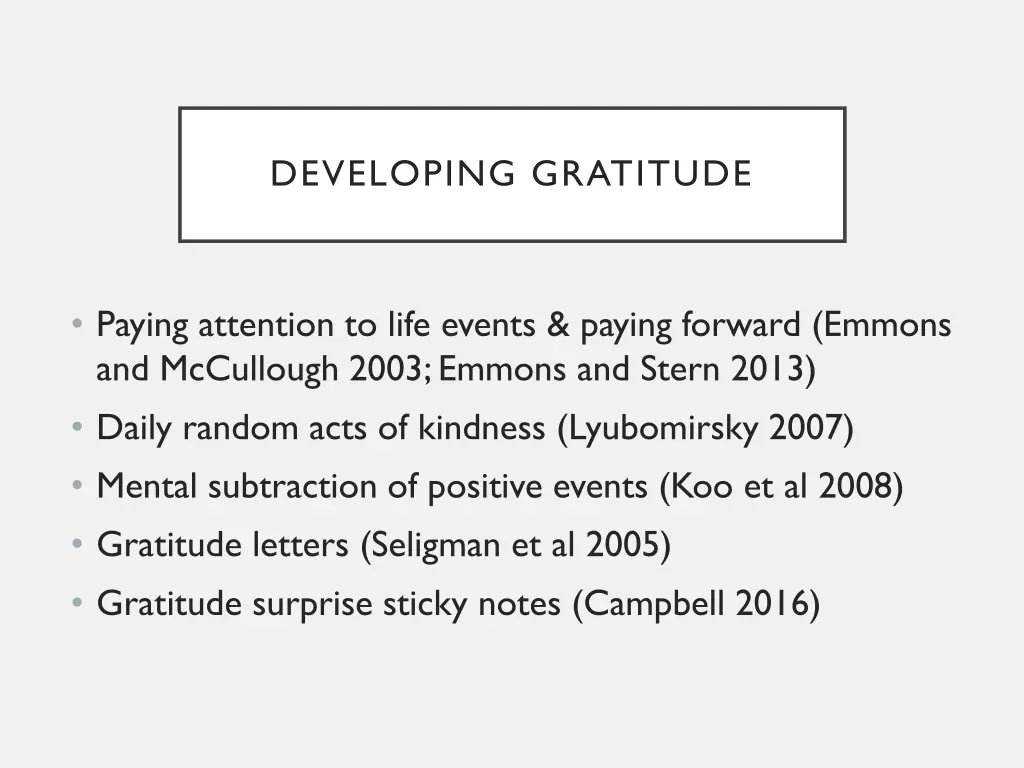 developing gratitude