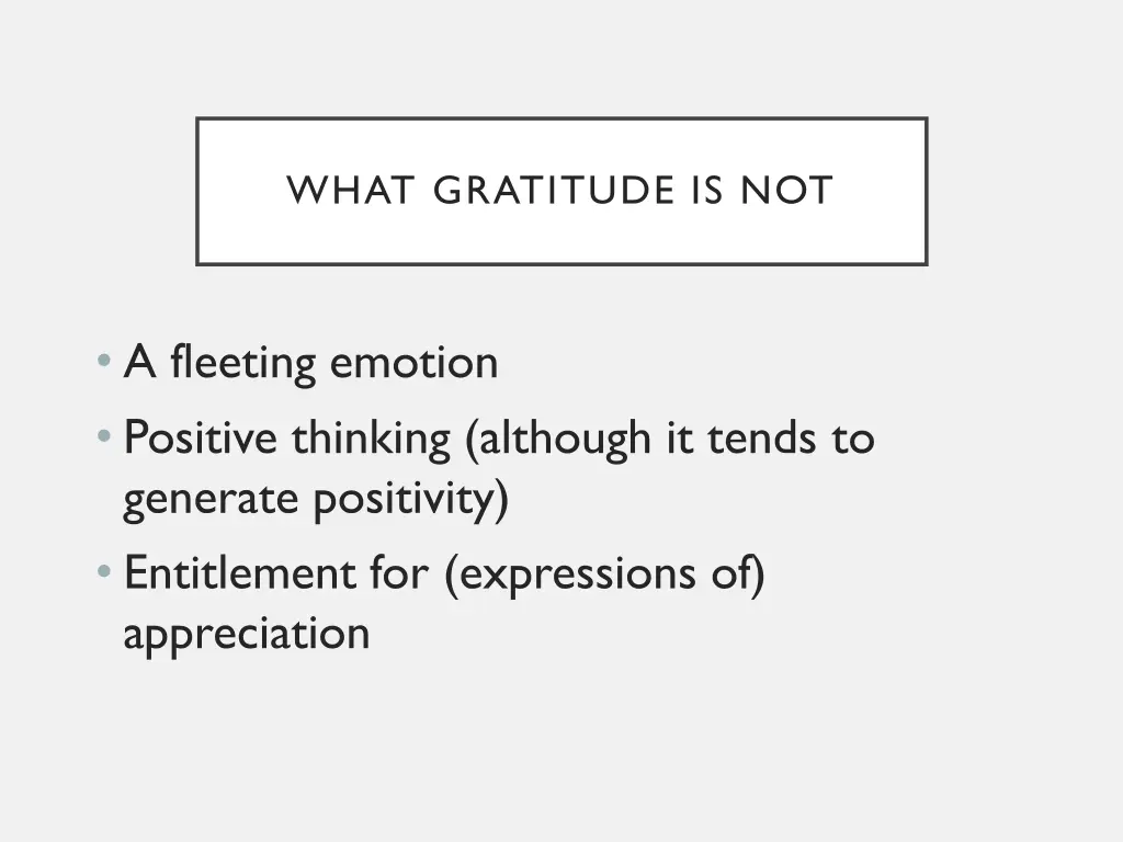 what gratitude is not