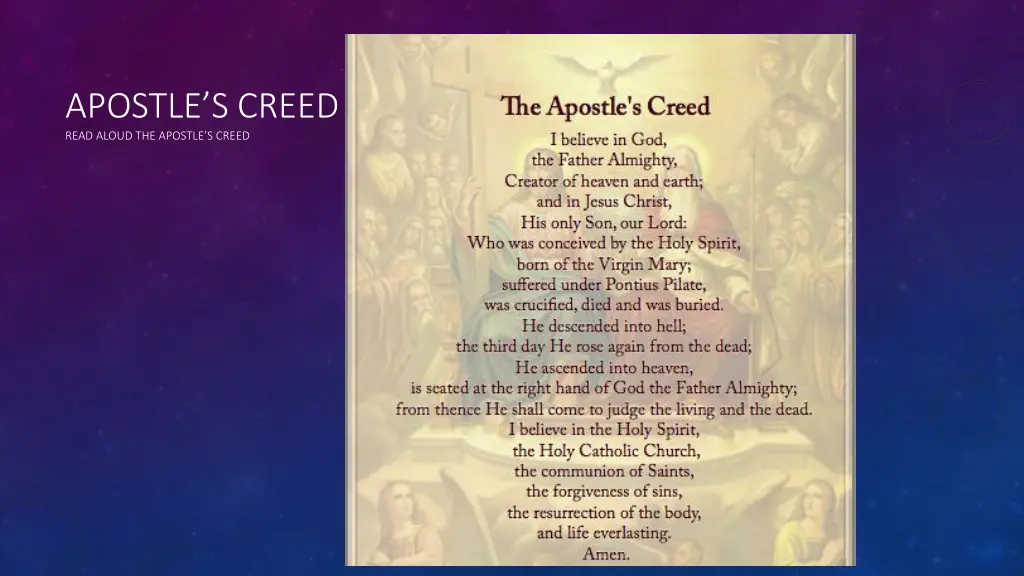 apostle s creed read aloud the apostle s creed