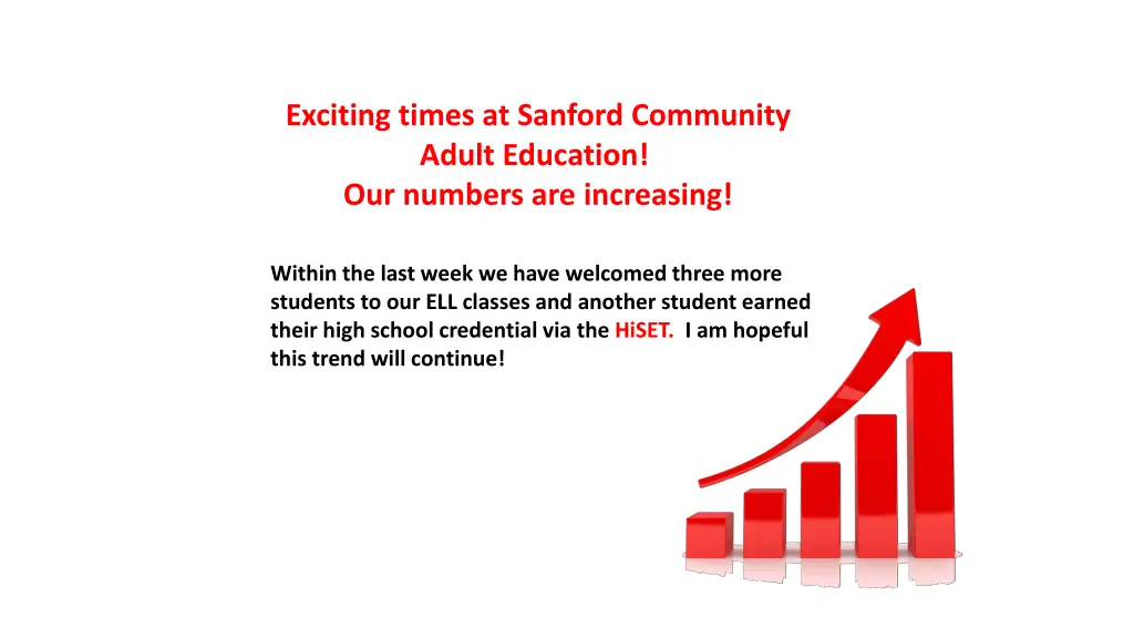 exciting times at sanford community adult